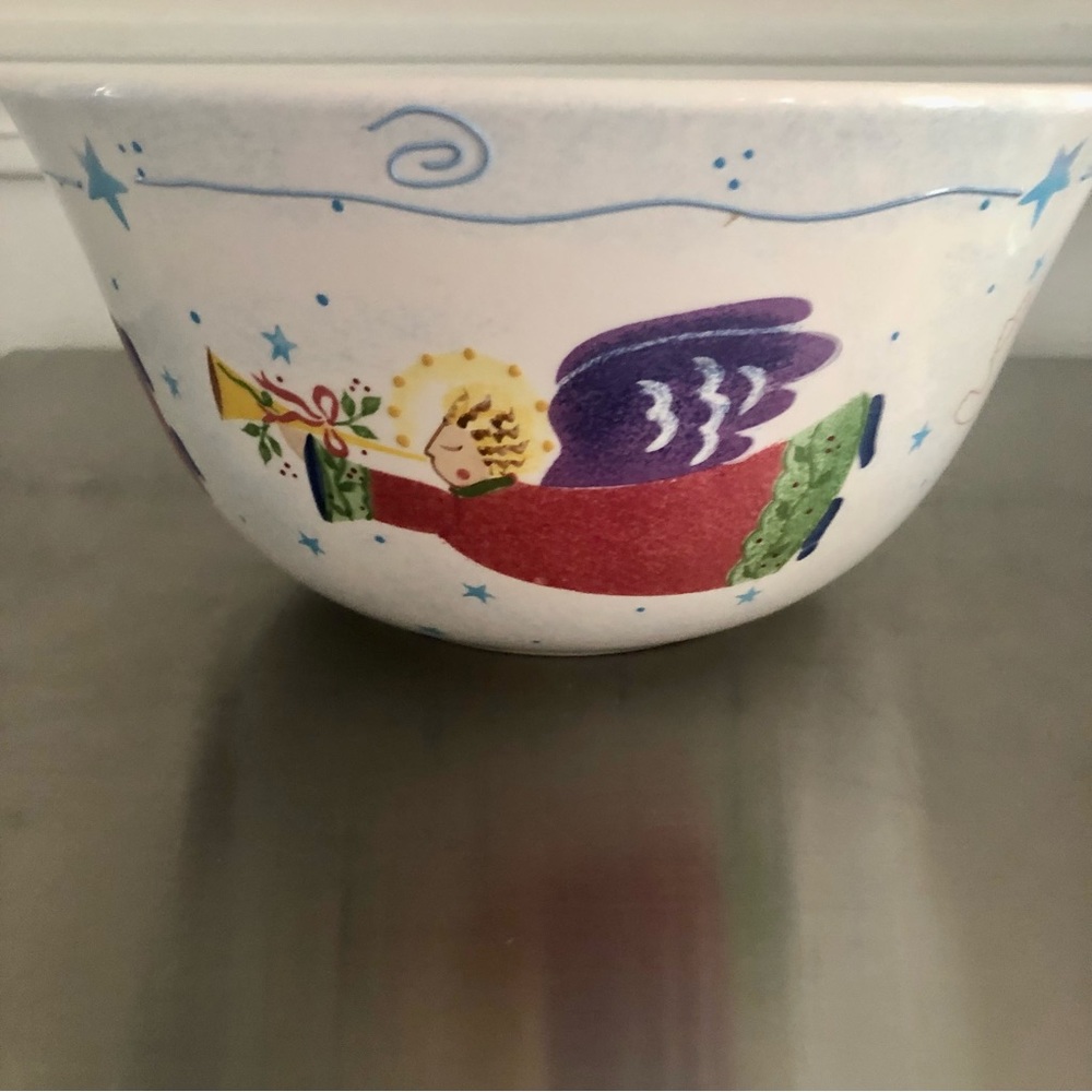 Vintage Block Basics Angelica Christmas Serving Bowl